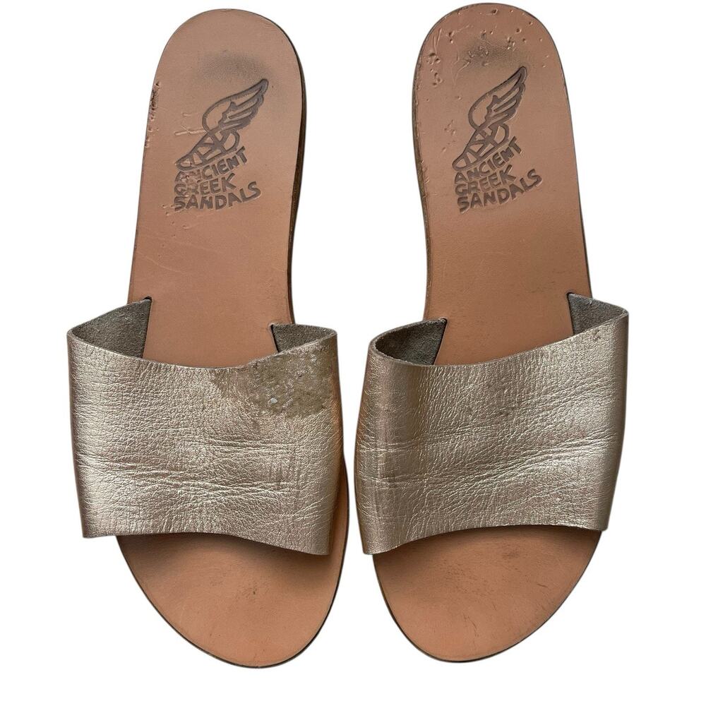 Ancient Greek Sandals EUR 41 US 10 Slide Sandals Rose Gold Casual Basic